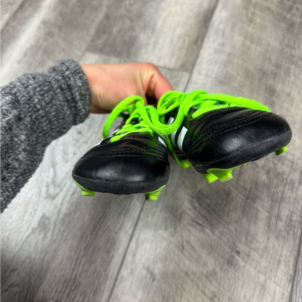 Adidas Kids Black/Green Soccer Cleats - Picture 4 of 9